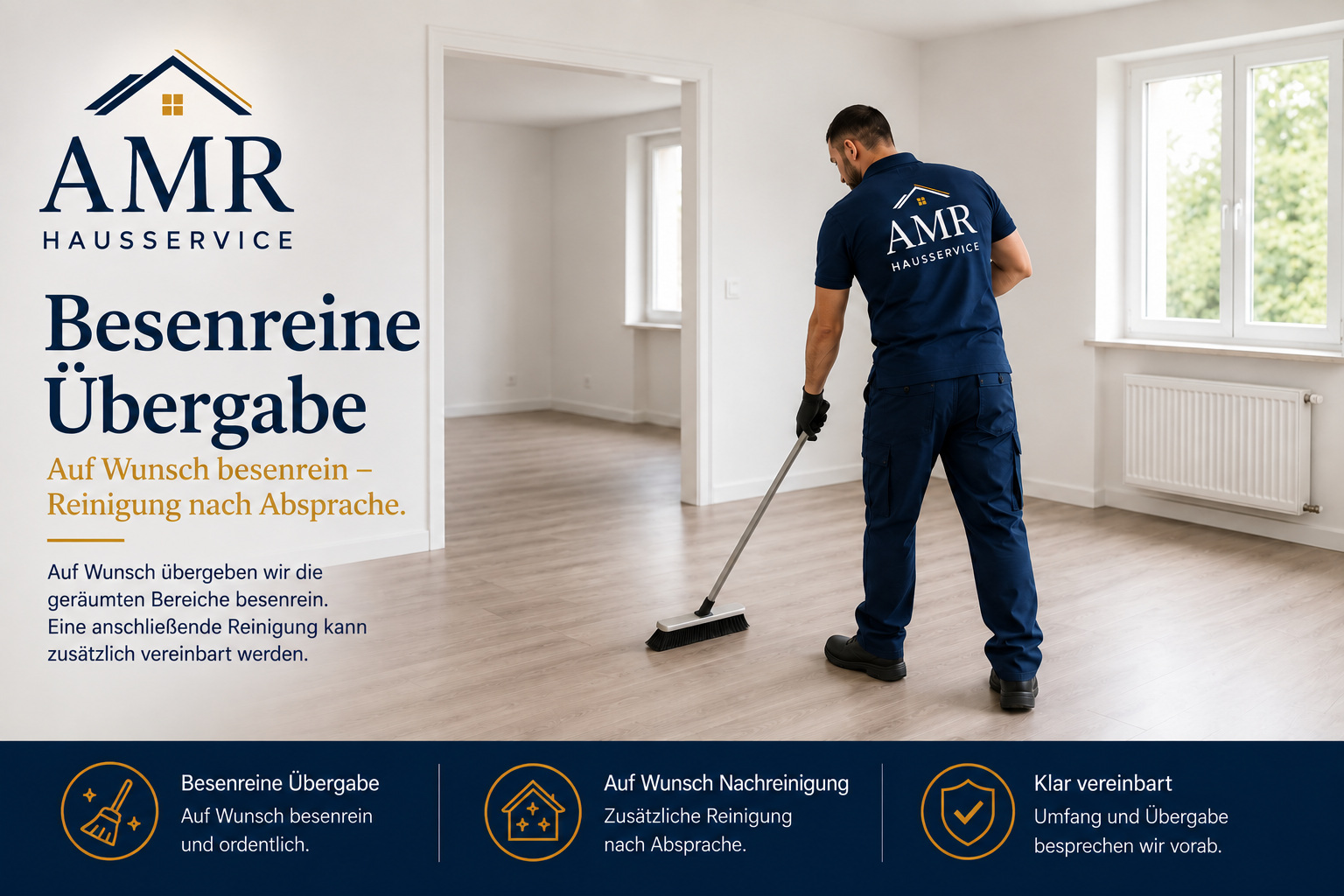Besenreine Übergabe auf Wunsch durch AMR Hausservice